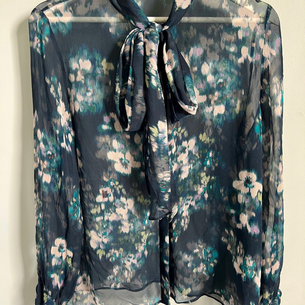 MAXMARA Floral Sheer Blouse